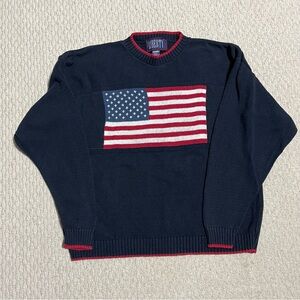 Liberty American Flag Iconic Patriotic USA Stars & Stripes Sweater Mens L